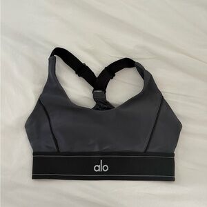 Alo Gray Sports Bra with Black Band